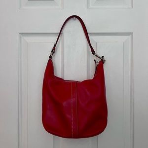 Coach Shoulder Bag Red Leather